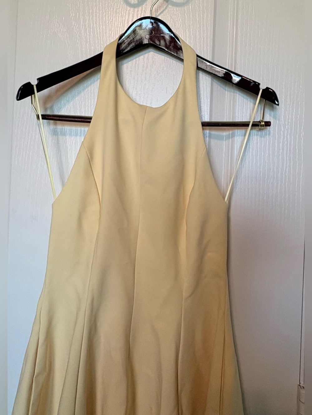 Zara Strapless Halter Dress in Light Yellow